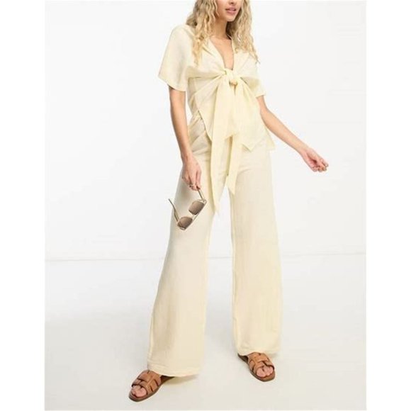 4TH & RECKLESS Breeze Oversized Tie Front Beach Set Womens Size S/M - Picture 1 of 10